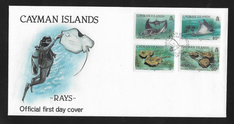 RAYS - CAYMAN ISLANDS #662-5  FDC