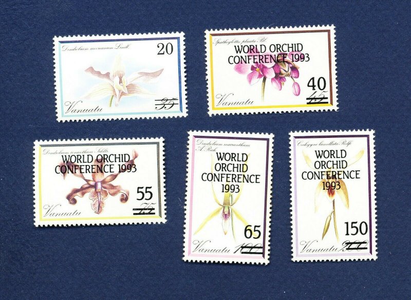 VANUATU - Scott 586-589 - FVF MNH - Orchids, Flowers - 1993