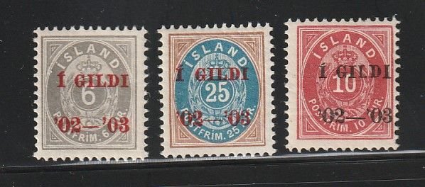 Iceland 46, 48, 54 MNH Overprints