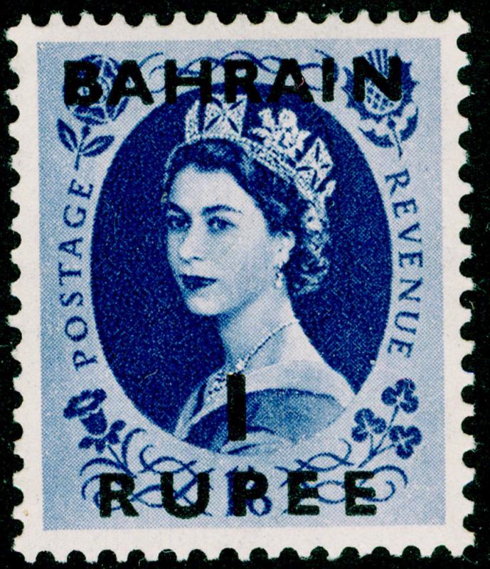 BAHRAIN SG89, 1r on 1s 6d grey-blue, NH MINT.