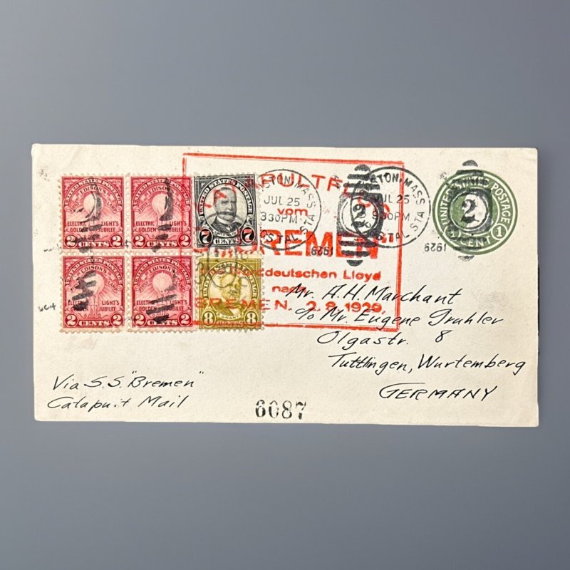 U.S. 1929 Katapultflug Ship-To-Shore Lot Of 4 Inverted Date