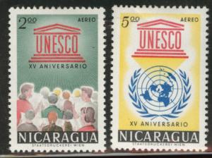 Nicaragua Scott C502-503 MH* 1962 UNESCO airmail set