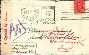 1944, Melbourne, Australia to Pitcairn Island, See Remark (C4112)