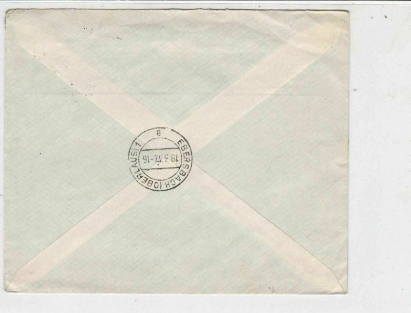 Greece 1937 Double Cancel Multiple Stamps Cover to Germany Ref 24992