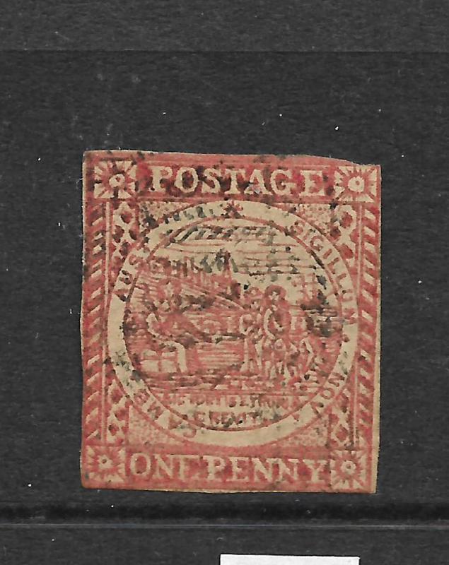NEW SOUTH WALES 1850  1d  DULL CARMINE  IMPERF  FU  SG 8