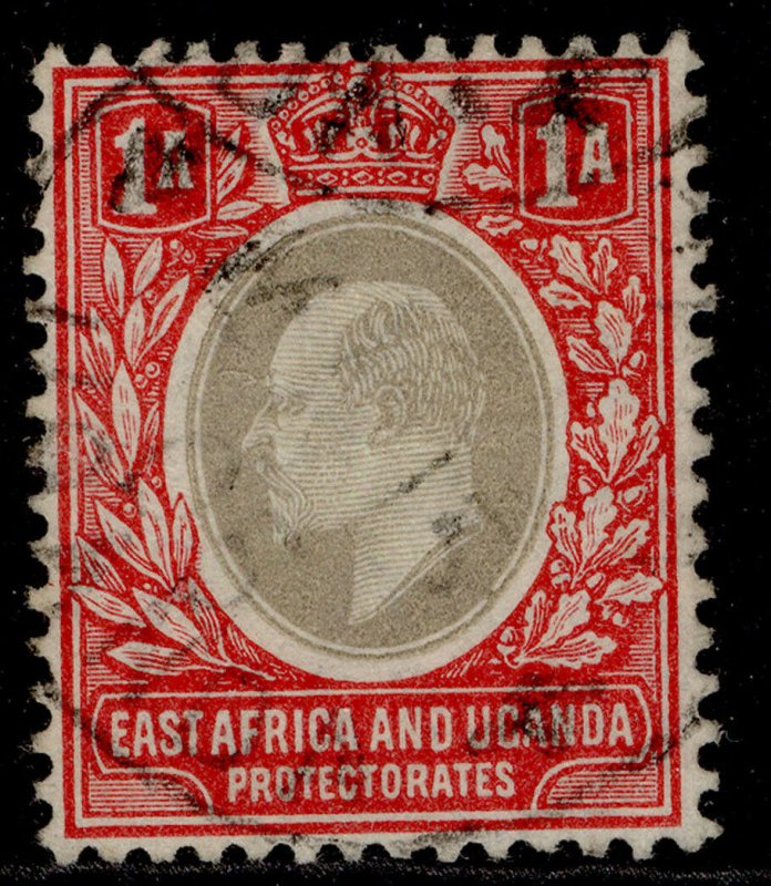 EAST AFRICA and UGANDA EDVII SG18, 1a grey & red, FINE USED.