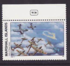 Marshall Islands-Sc#296- id4-unused NH-Wake Island-WWII-1991-2-