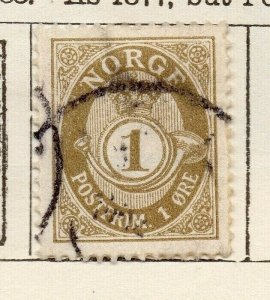 Norway 1883 Early Issue Fine Used 1ore. NW-112994