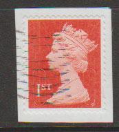 GB QE II Machin SG U2968a - 1st vermillion  - date code M15L - Source  B 