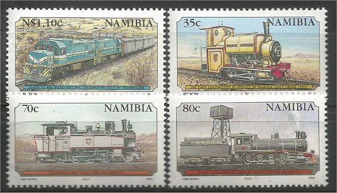 NAMIBIA, 1995, MNH, Complete set, Trains Scott 774-777