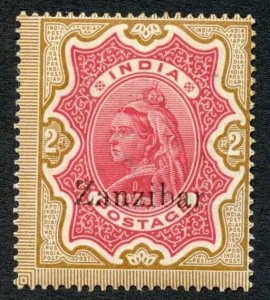 Zanzibar SG19 2r Carmine and yellow-brown M/M Cat 120 pounds