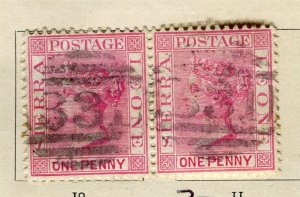 SIERRA LEONE; 1880s early classic QV issue fine used 1d. value fair Postmark