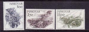 D4-Faroe Is.-Sc#149-51-unused NH set-Old Stone Bridges-1986-