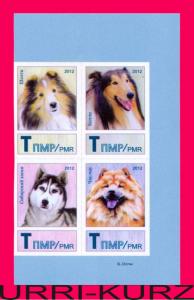 TRANSNISTRIA 2012 Nature Fauna Domestic Animals Pets Dogs imperf block of 4v MNH