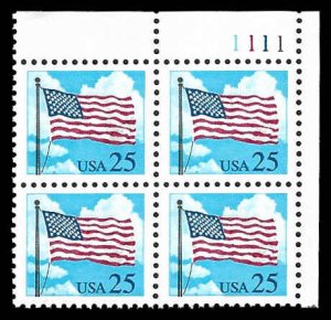 PCBstamps   US #2278 PB $1.00(4x25c)Flag & Clouds, (2222), MNH, (UL)