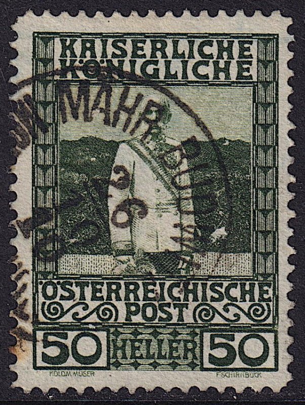 Austria - 1908 - Scott #121 - used - MÄHR. BUDWITZ pmk Czech Republic