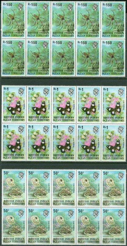 EDW1949SELL : B.I.O.T. 1973 Scott #54-56 Wildlife. 18 sets. All VF MNH Cat $279.