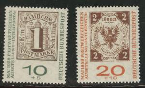 Germany Scott B366-367 MNH** 1959 Hamburg stamp Exhibition