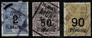 Germany,Sc.# used Railway Stamps, Baden State Railway (1 + 2 M) and more