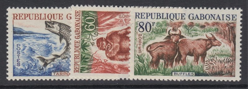 Gabon, Scott 172-174, MNH