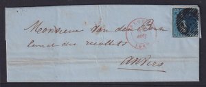 Belgium, Scott 2 (COB 2), 1849 folded letter from Izegem to Anvers