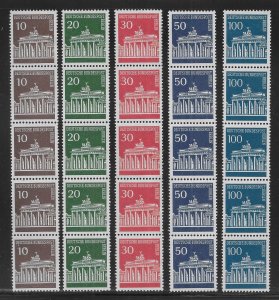 Germany West Berlin 9N215-18 Brandenburg Coil Strips MNH c.v.  129 Euro (*sch)