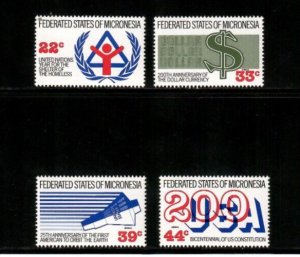 Micronesia 1987 - Special Events - Set of 4 Stamps - Scott #56, C28-30 - MNH