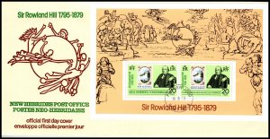 New Hebrides British 266a Rowland Hill Souvenir Sheet U/A FDC