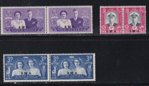 South West Africa #  156-158, Royal Visit, Mint Hinged