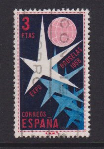 Spain    #878  used   1958  Exposition Brussels  3p