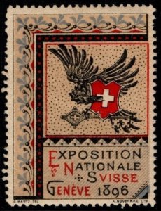 1896 Switzerland Poster Stamp National Exposition Geneva May 1-October 15