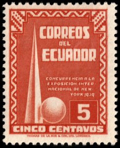 ✔️ ECUADOR 1939 - NEW YORK FAIR - SC. 389 MNH [030]