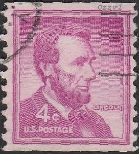 USA 1958 Sc#1058 4c Purple President Lincoln USED-Fine-NH.