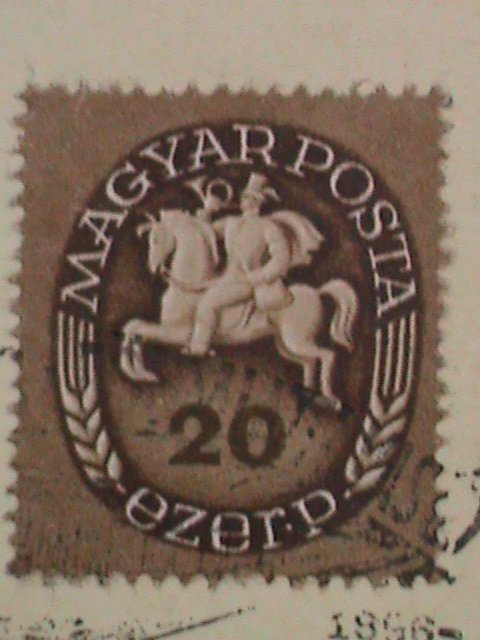 ​HUNGARY-1946- 76 YEARS OLD- STAMP PROOF CARD WITH STAMP-VF-HARD TO FIND