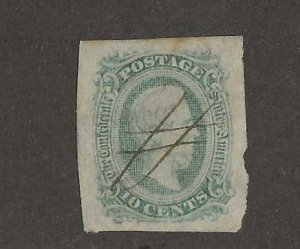 Confederate States Sc #11 10c pale blue Used FVF