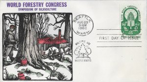 1960 FDC, #1156, 4c Fifth Forestry Congress, designer unknown M-38