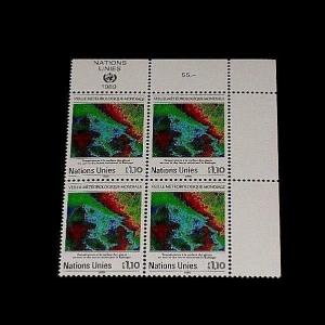 U.N.1989, GENEVA #177, WORLD WEATHER WATCH, INSC. BLK/4, NICE!! LQQK!!