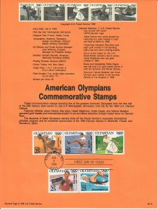 US SP919 Olympians Souvenir Page #2496-2500