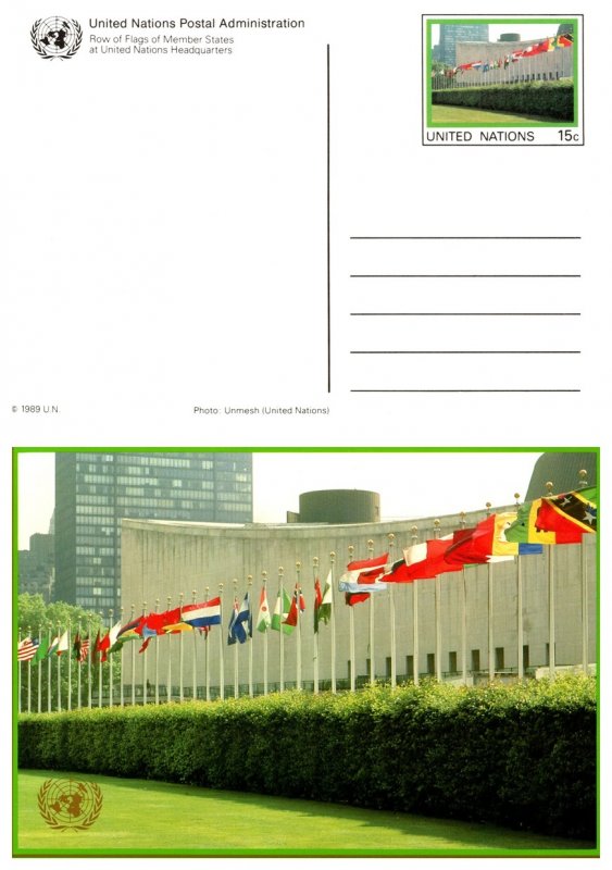 United Nations, New York, Government Postal Card