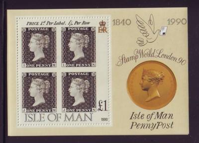 Isle of Man Sc 424 1990  Penny Black stamp sheet mint NH