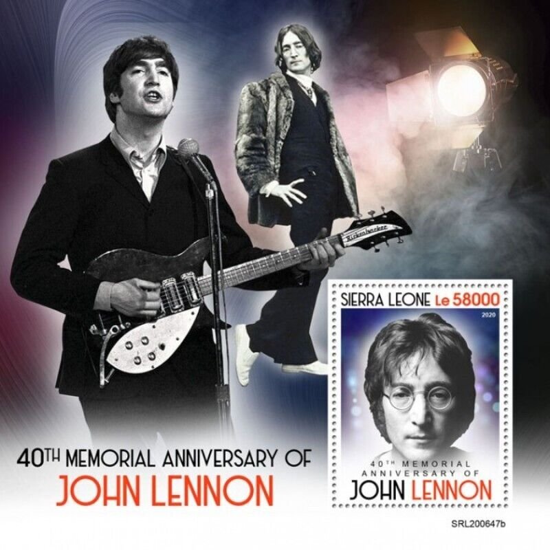 Sierra Leone - 2020 Musician John Lennon - Stamp Souvenir Sheet - SRL200647b