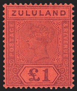 MOMEN: ZULULAND SG #28 1894 MINT OG H XF £600 LOT #68670