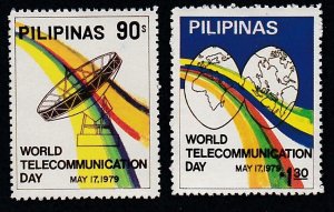 Philippines # 1409-1410, Dish Antenna, Telecommunication Day  Mint LH, 1/3 Cat.