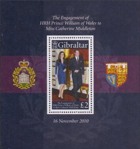 Gibraltar MS1380 Engagement of Prince Wales to Middleton souvenir sheet MNH 2010