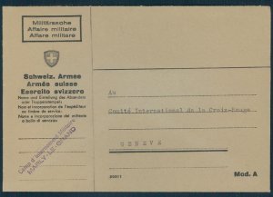 Switzerland WWII Internment Camp Marly-le-Grand Soldier Feldpost Cover G54085