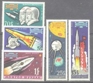 Mongolia 318-22 MNH Space SCV3.70