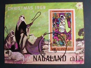NAGALAND STAMP-1969  CHRISTMAS 1969 VIRGIN & THE CHILD - CTO S/S IMPERF SHEET