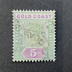 Gold Coast : 1898 Queen Victoria Side Face definitive, 5/- Fine Used.