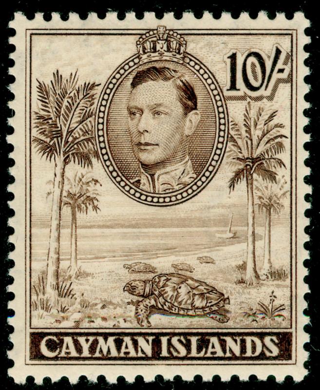 CAYMAN ISLANDS SG126, 10s chocolate, LH MINT. Cat £35. P.11½X13.