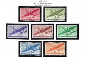 US #C25-C31 1941-44 AIR MAILS - MINT NEVER HINGED